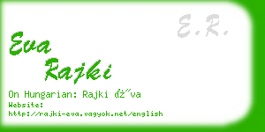 eva rajki business card